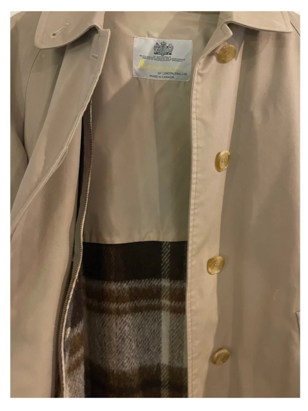 Vintage Burberrys Trench Coat Tan Beige Nova Check Lining Women Long Belted - Picture 11 of 16